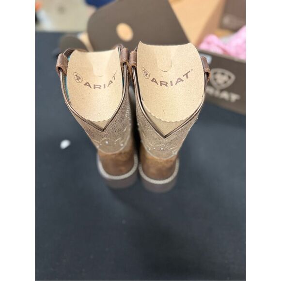 New Ariat Gembaby Distressed Brown Copper Metallic Western Boots 7.5 - Picture 5 of 7